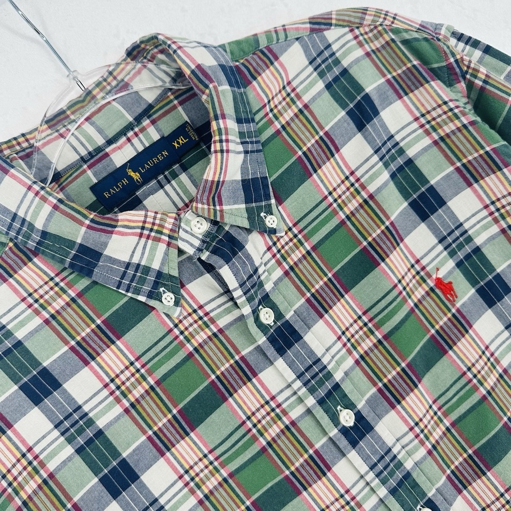 Ralph Lauren DOUBLE FACED Button Down Shirt Mens Size XXL Plaid 100% Cotton